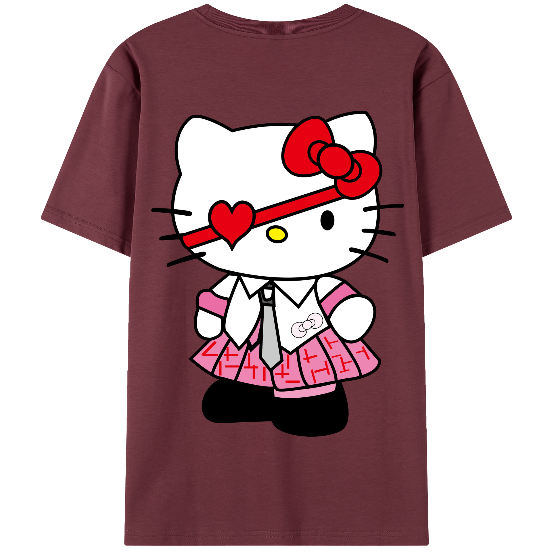 （画像用） Hello Kitty ハローキティ 綿100％半袖Tシャツ（背面プリント）